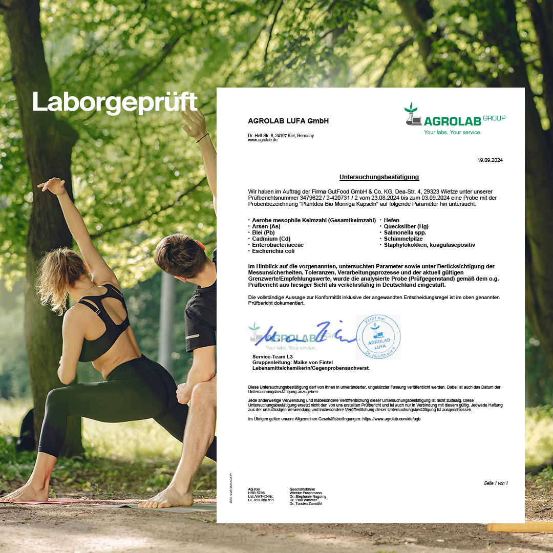 Bio Moringa Kapseln – 3000 mg Tagesdosis | Laborgeprüft | 100 % Natur