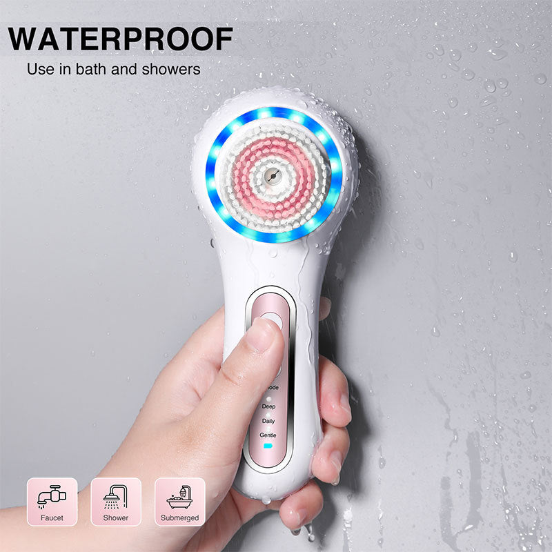 Elektrische 4 in 1 Gesichtsbürste Tiefenreinigung & Glow-Pflege