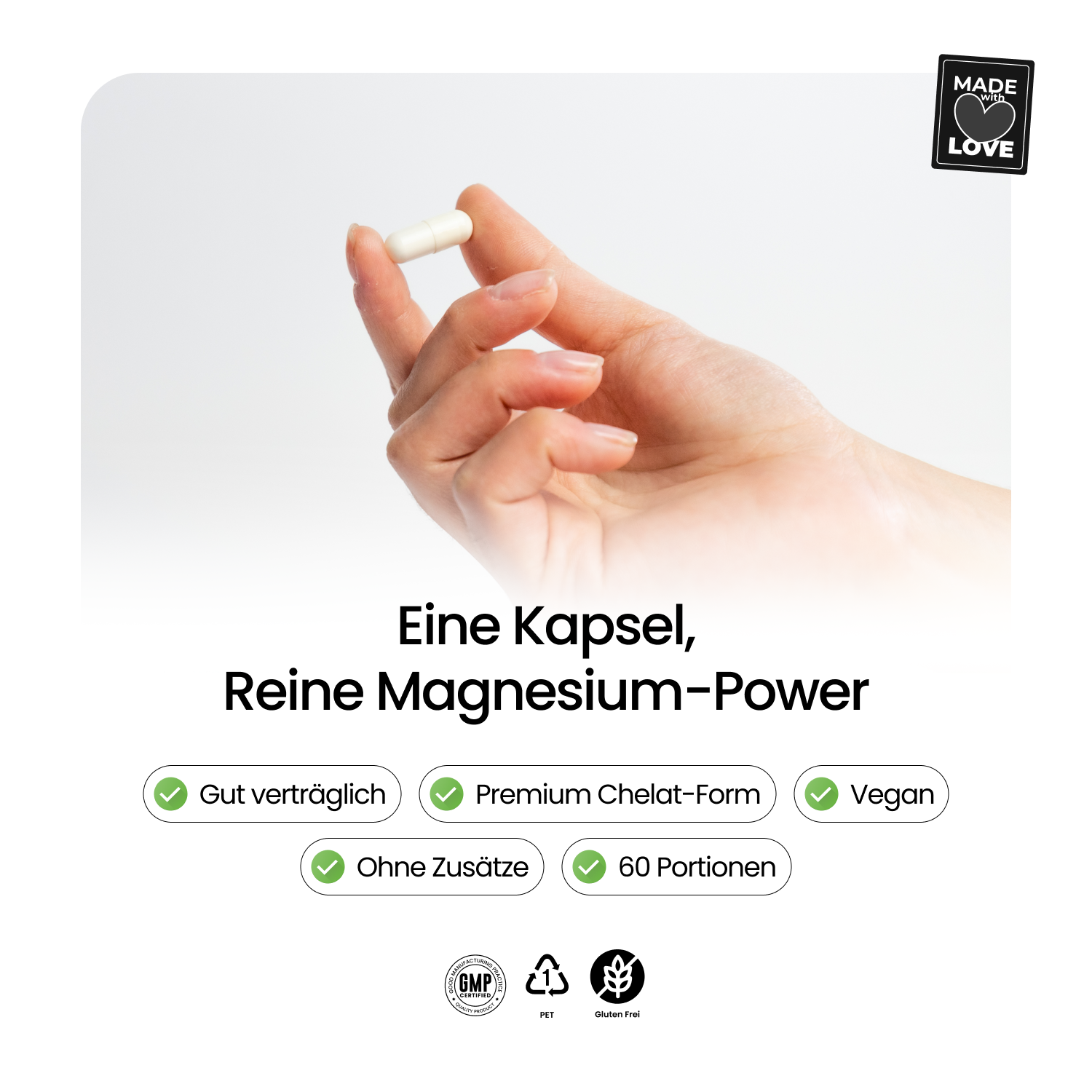 Magnesium Glycinat 250 mg – Hoch bioverfügbares Magnesium für tägliche Balance