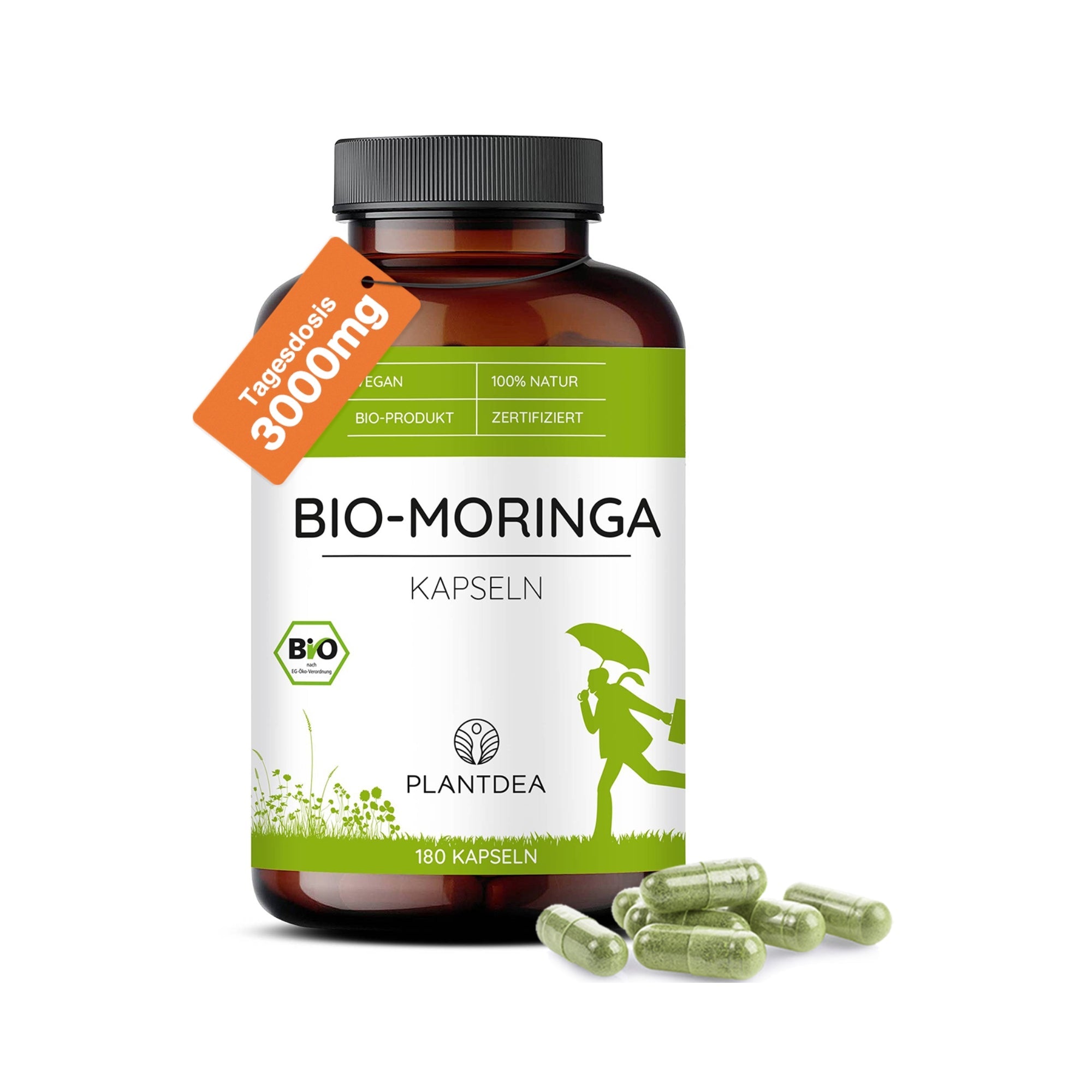 Bio Moringa Kapseln – 3000 mg Tagesdosis | Laborgeprüft | 100 % Natur