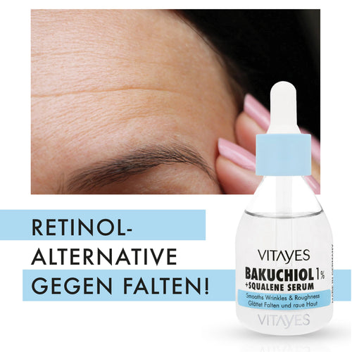 Bakuchiol 1% + Squalan Serum. Die Retinol-Alternative für Falten & Sensible Haut 30 ml