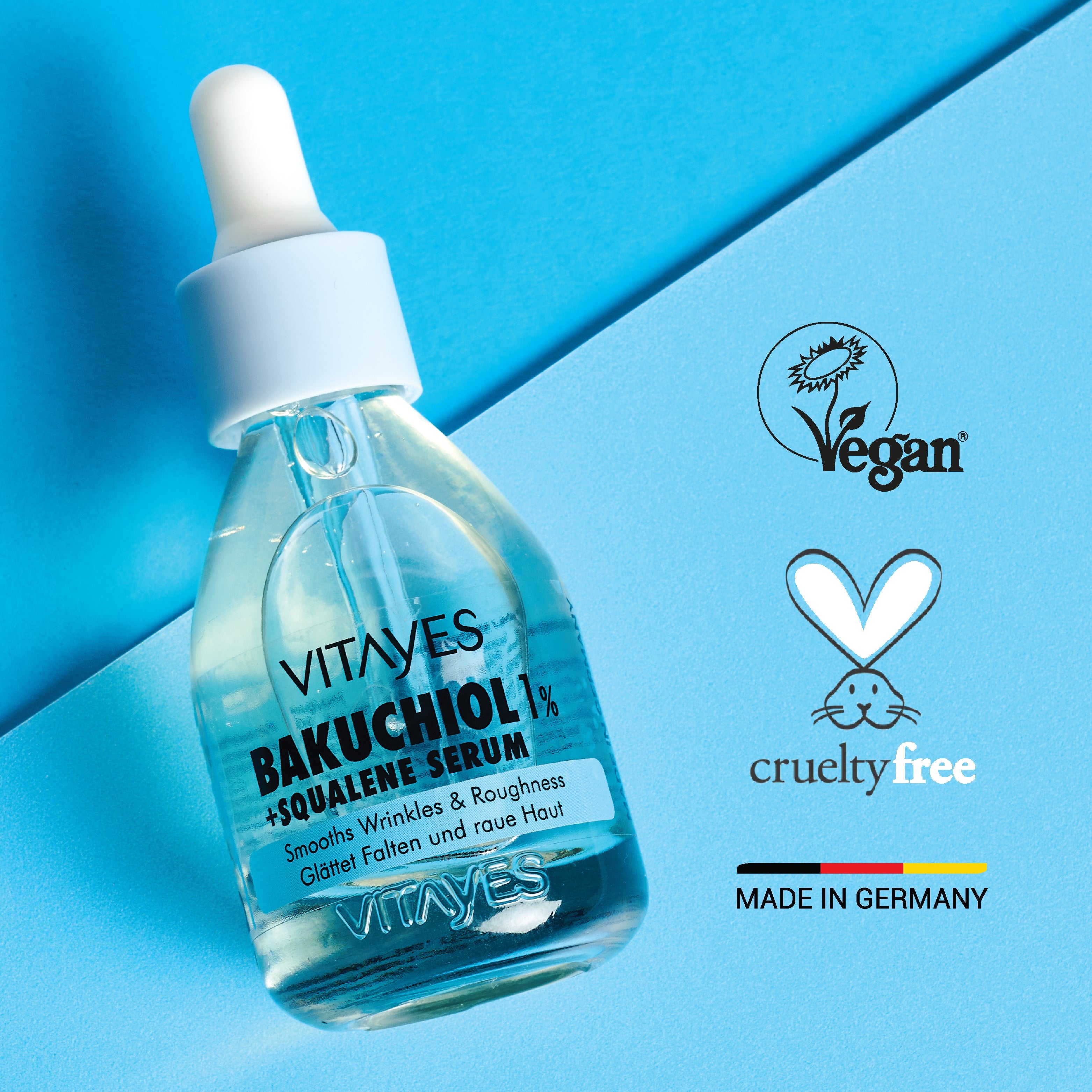 Bakuchiol 1% + Squalan Serum. Die Retinol-Alternative für Falten & Sensible Haut 30 ml