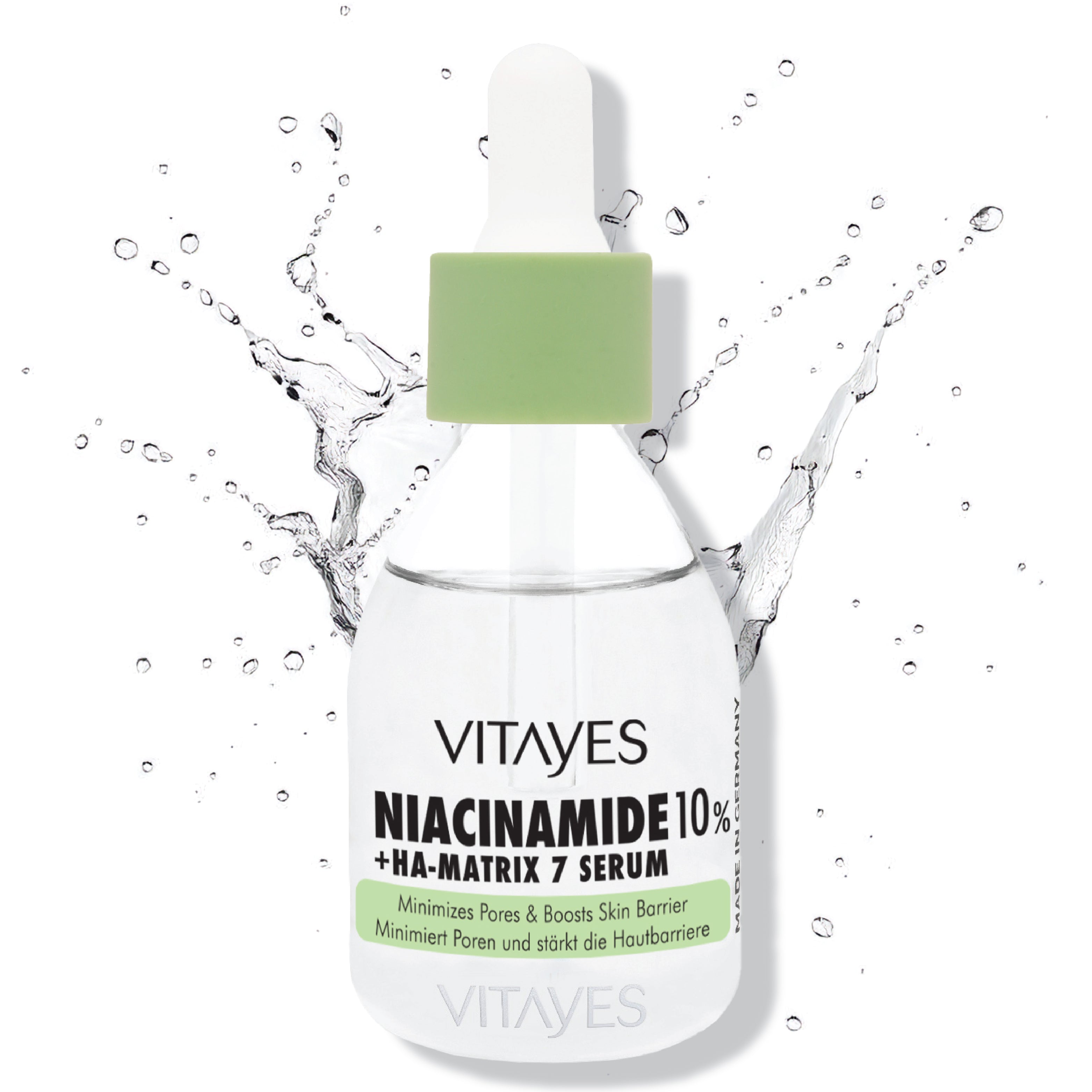 Niacinamide 10% + Hyaluronsäure Serum. Porenverfeinerung, Hautflecken-Reduktion & Feuchtigkeit 30 ml